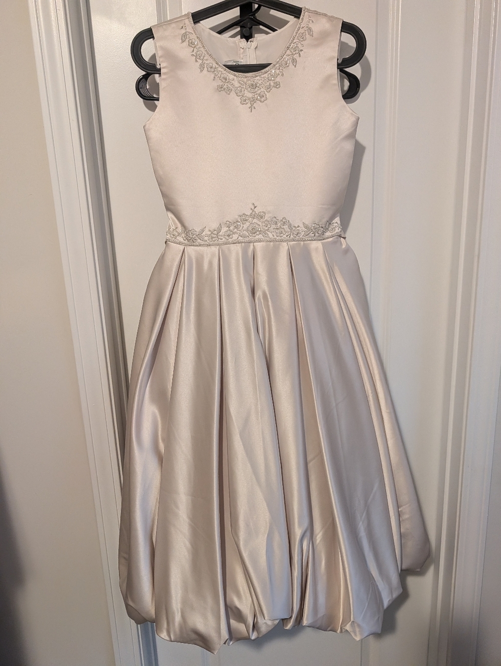 Joan Calabrese Bubble Beauty Shimmering Dress - Oyster size 14